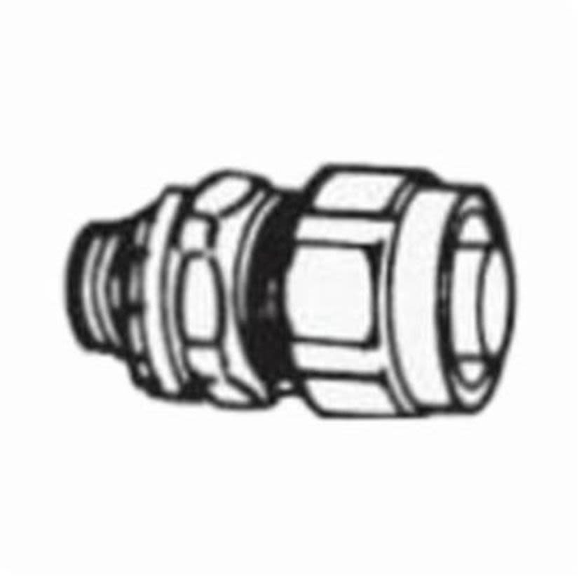 T&B 3723 Straight Conduit Connector With Insulated Throat, Sealing Ring, Iron Retainer, 1 in Trade, Malleable Iron